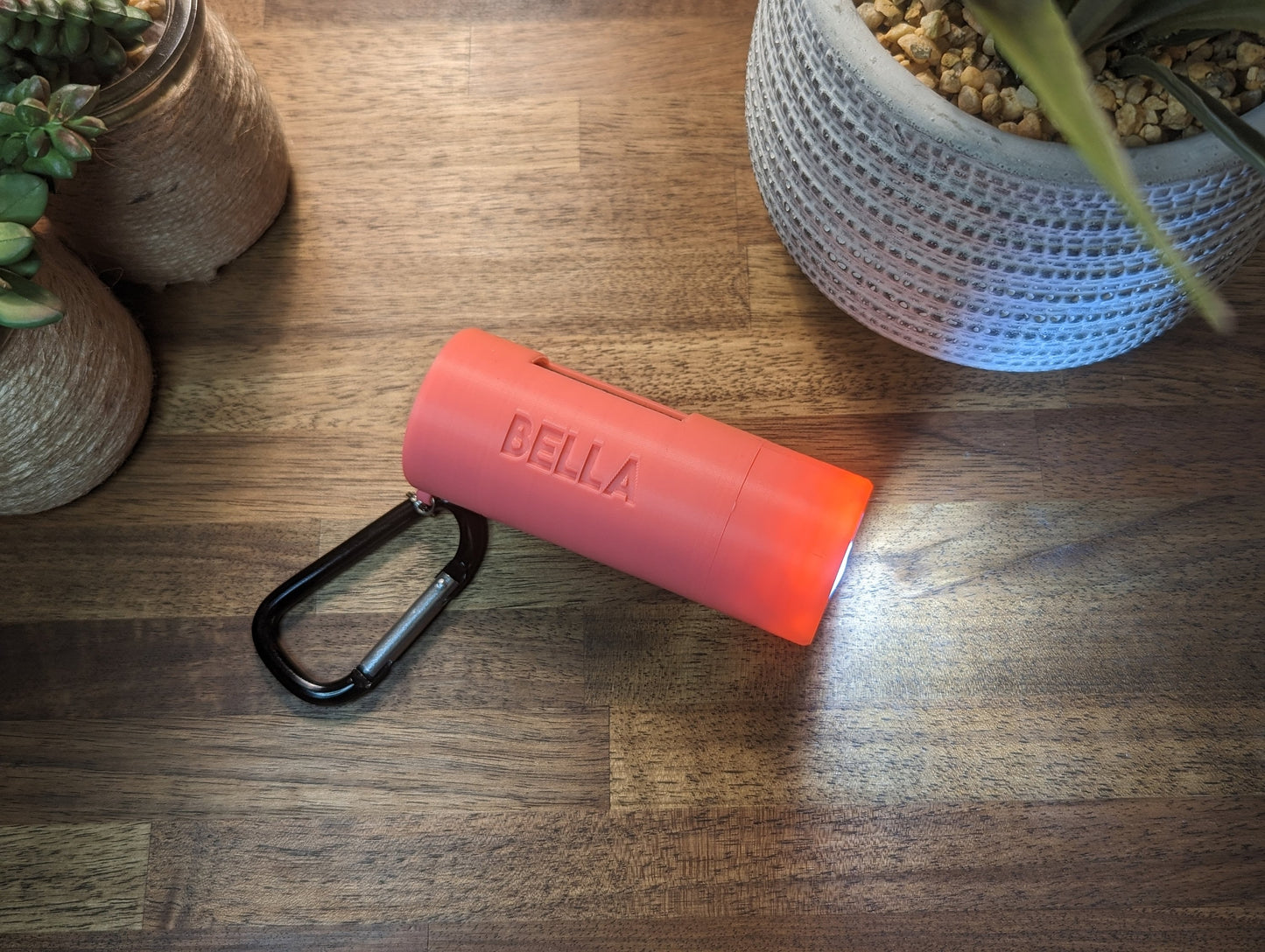 Personalized Dog Poop Bag Holder with Flashlight