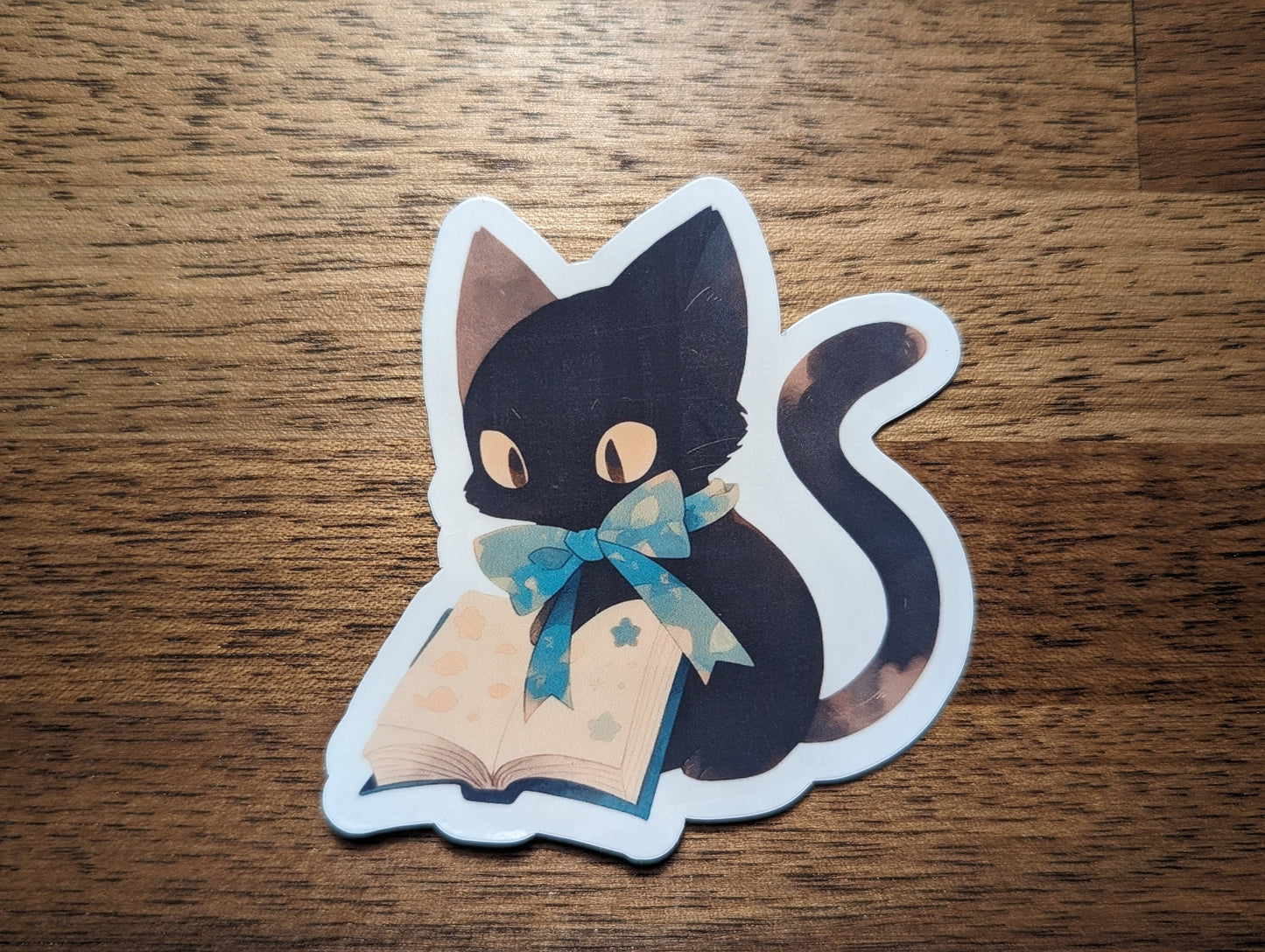 Cute Cats With Books Vinyl Stickers - Pack of 3