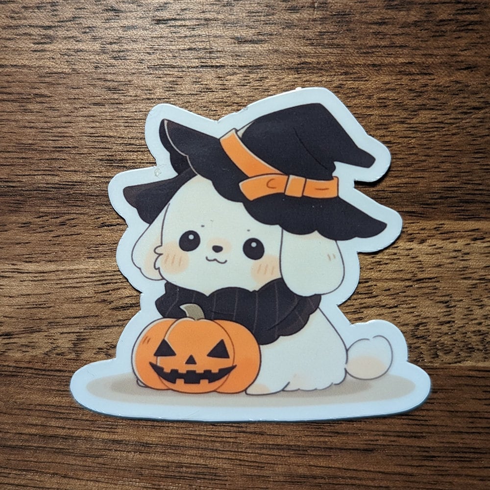 Cute Halloween Dog Vinyl Stickers - Pack of 3