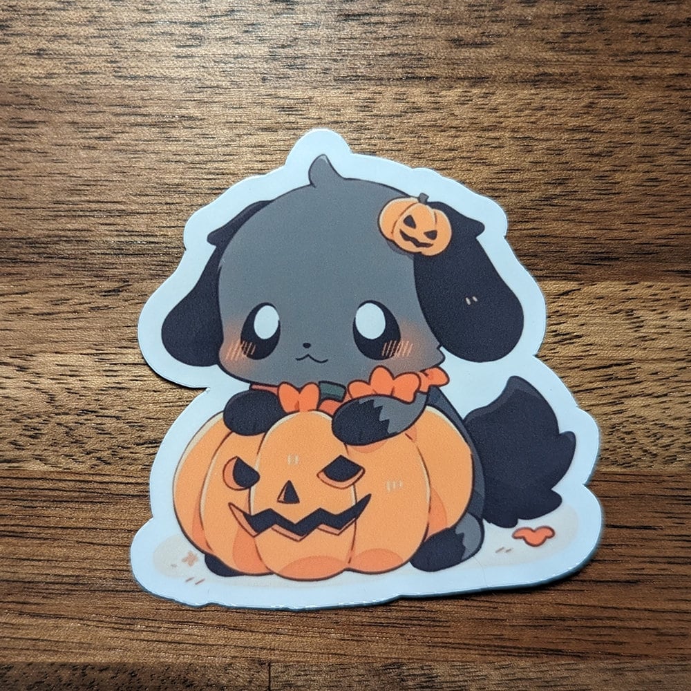 Cute Halloween Dog Vinyl Stickers - Pack of 3