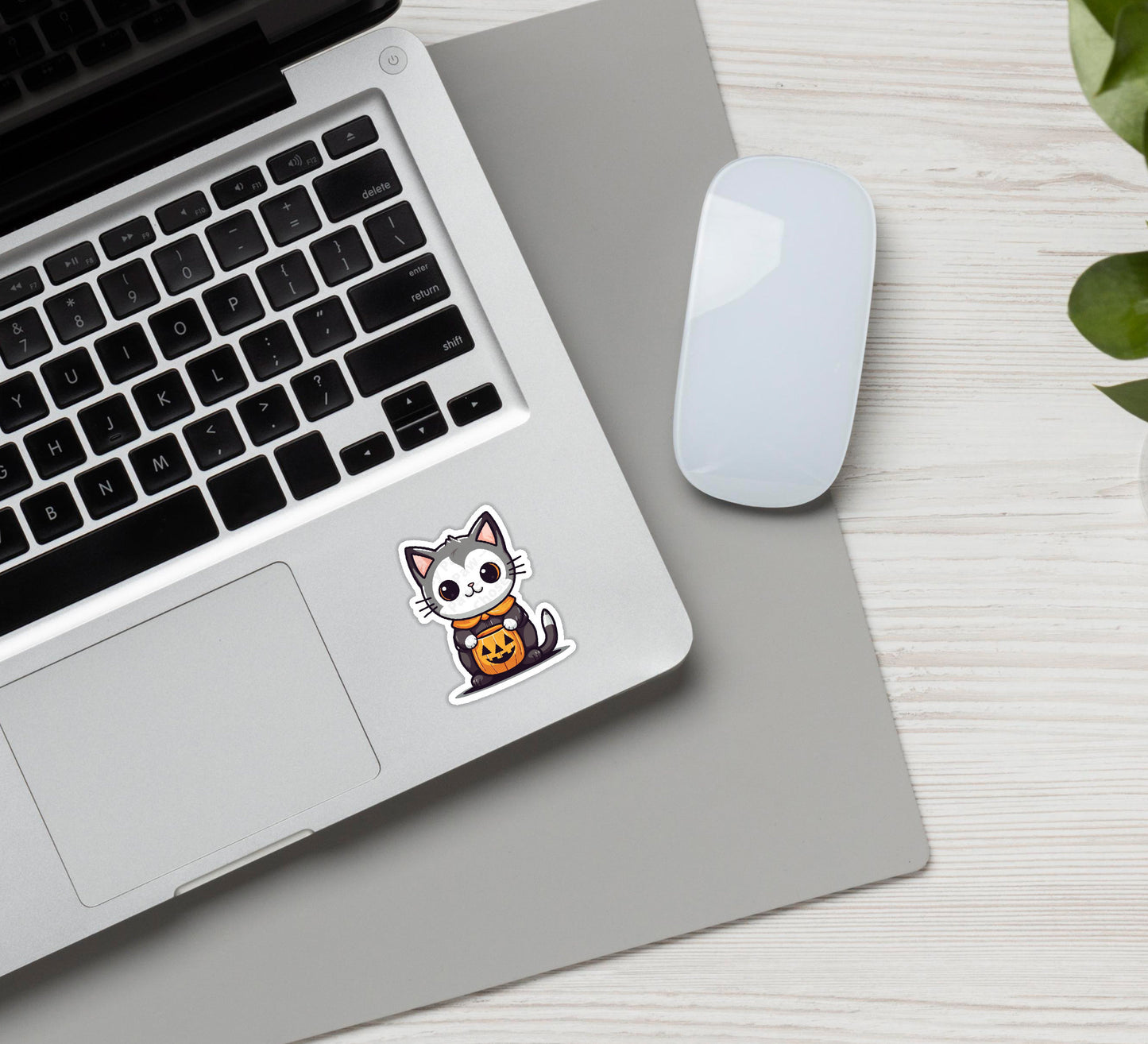 Trick or Treat Cat Vinyl Sticker