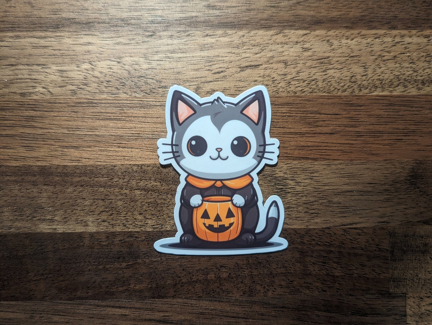Trick or Treat Cat Vinyl Sticker