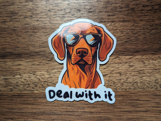 Vizsla Deal With It Vinyl Sticker