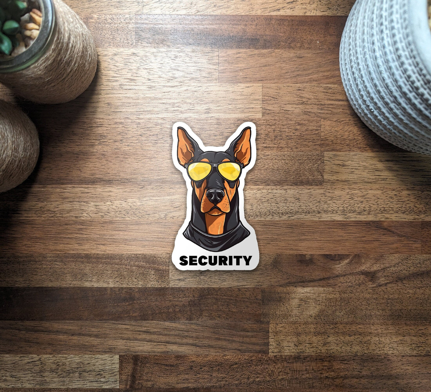 Doberman Security Vinyl Sticker