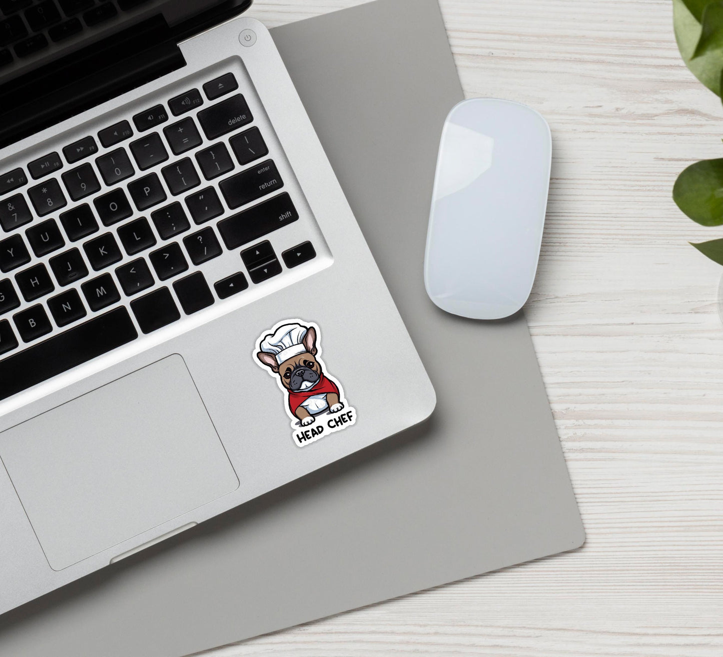 Bulldog Head Chef Vinyl Sticker