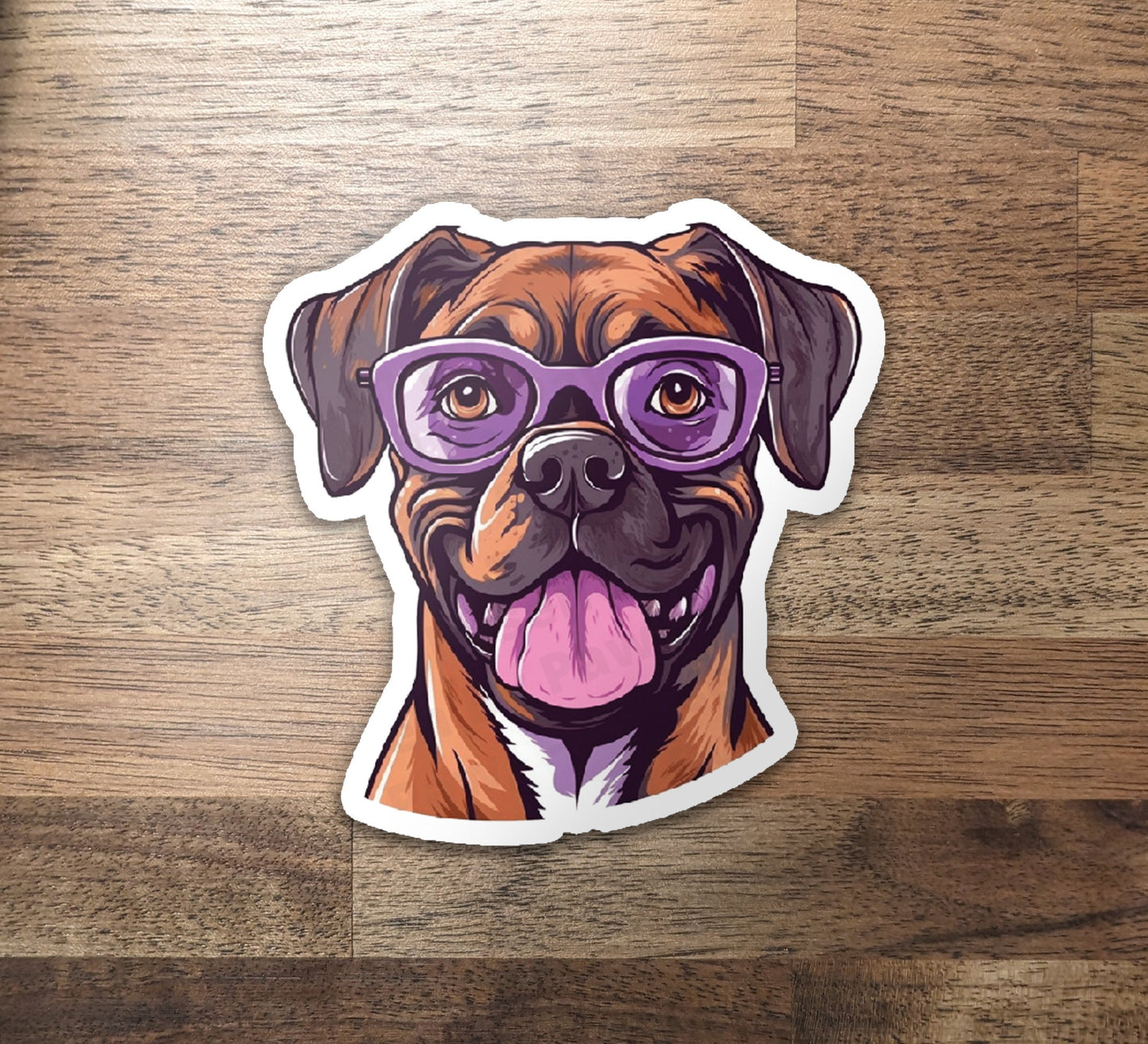 Boxer Wearing Sunglasses Vinyl Sticker